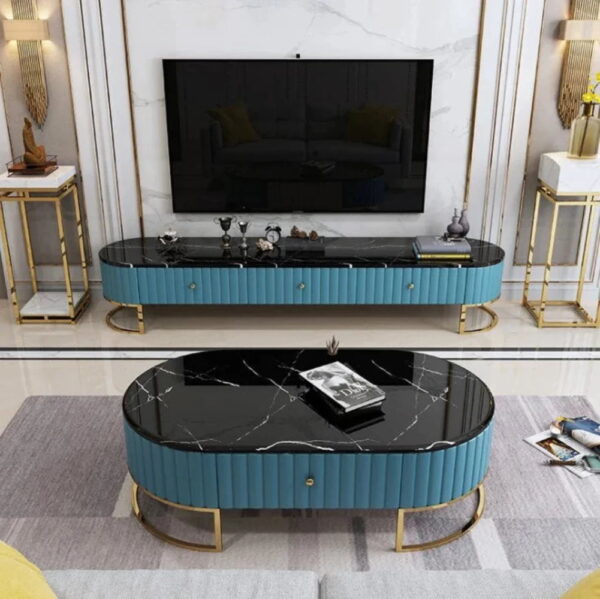 Aitinn Luxury Tv Unit & Center Table Combo - A Crown Furniture