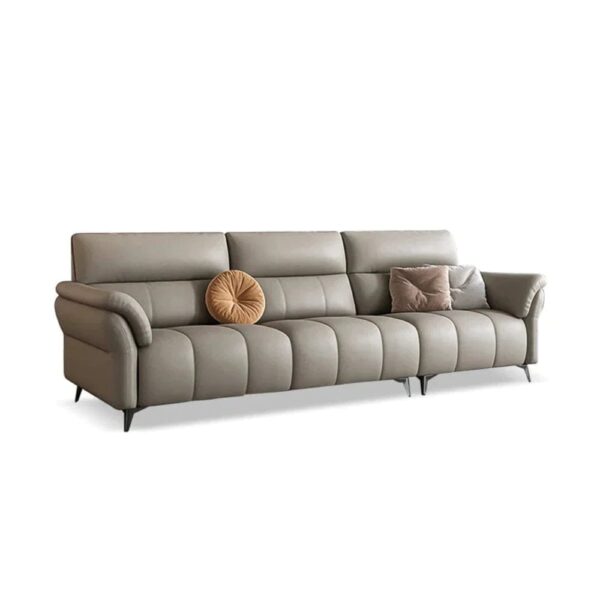 Elisabet Premium Modern Sofa Set In Off White Leatherette - A Crown Furniture