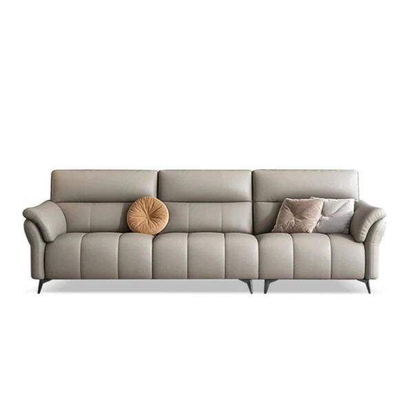 Elisabet Premium Modern Sofa Set In Off White Leatherette - A Crown Furniture