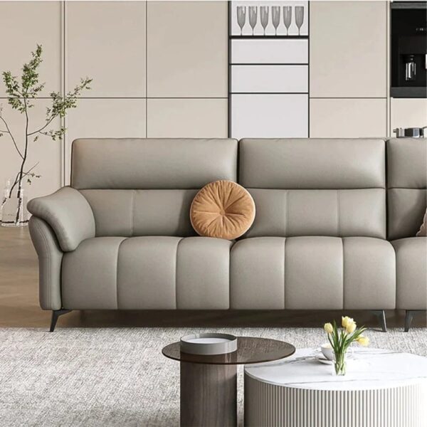 Elisabet Premium Modern Sofa Set In Off White Leatherette - A Crown Furniture