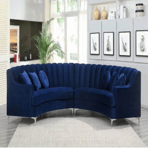 Choise Round Modern Suede Sectional Sofa - A Crown Furniture