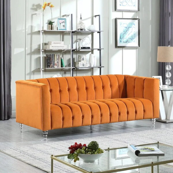 Meldal Unline Sofa Set In Suede - A Crown Furniture