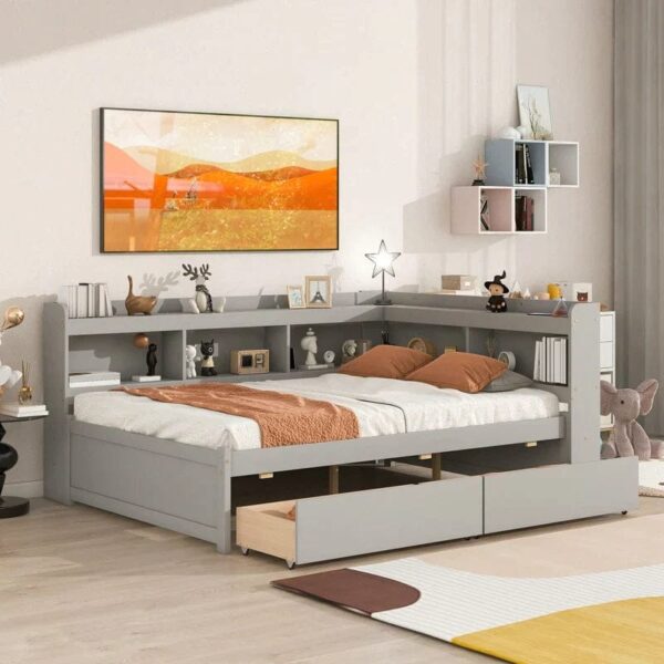 Fallere Upholstered Bed With Drawers Storage In Pu Paint - A Crown Furniture