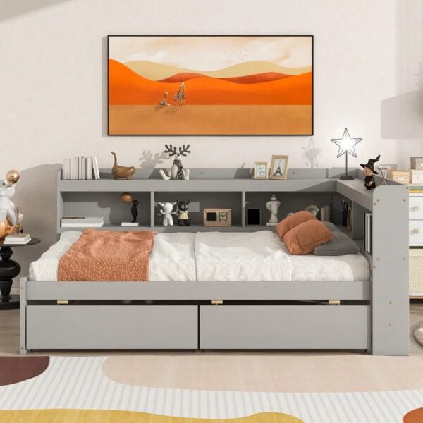 Fallere Upholstered Bed With Drawers Storage In Pu Paint - A Crown Furniture