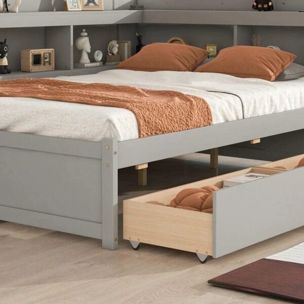 Fallere Upholstered Bed With Drawers Storage In Pu Paint - A Crown Furniture