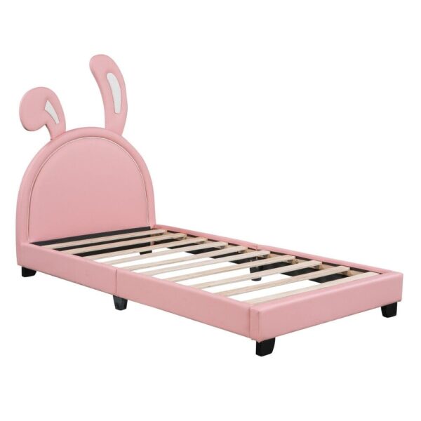 Benwiskin Bunny Upholstered Bed Without Storage In Pink Suede - A Crown Furniture