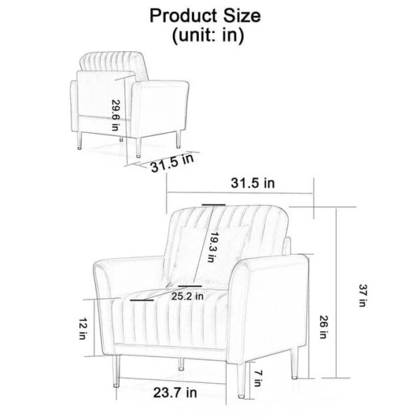 Klickitat Arm Upholstered Accent Sofa Chair - A Crown Furniture