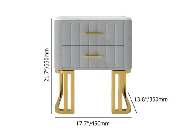 Bharrain Side Table In 2 Drawers In Ss Frame - A Crown Furniture