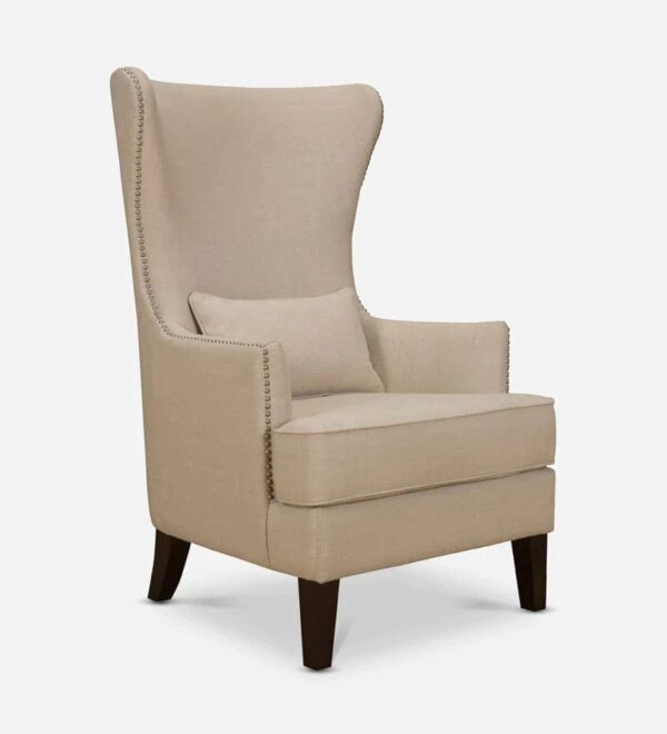 Murtera High Back Wing Chair In Silver Color - A Crown Furniture