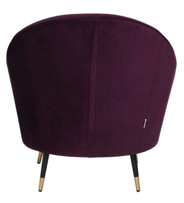 Cornaccia Velvet Finish Barrel Chair With Foot Stool In Wine Colour - A Crown Furniture