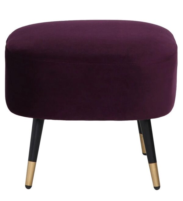 Cornaccia Velvet Finish Barrel Chair With Foot Stool In Wine Colour - A Crown Furniture