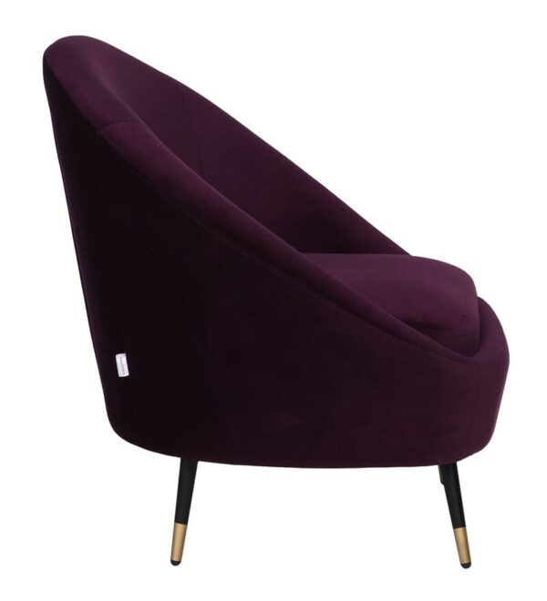 Cornaccia Velvet Finish Barrel Chair With Foot Stool In Wine Colour - A Crown Furniture