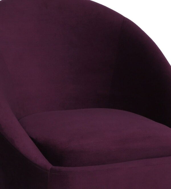 Cornaccia Velvet Finish Barrel Chair With Foot Stool In Wine Colour - A Crown Furniture