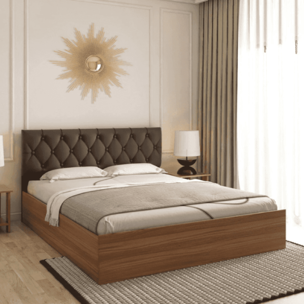 comet king size bed with box storage in exotic teak finish by a globia creations comet king size bed maz6wd min 3