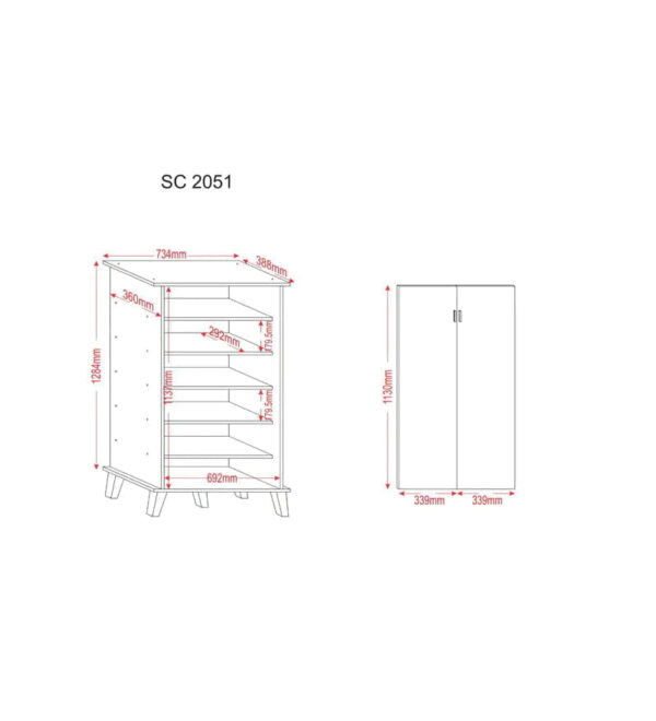 Embark 2 Door Shoe Cabinet In Columbia Walnut Finish - A Crown Furniture