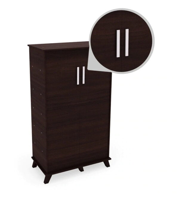 Embark 2 Door Shoe Cabinet In Columbia Walnut Finish - A Crown Furniture