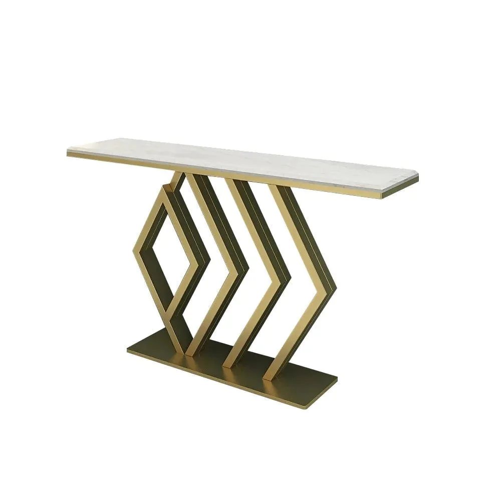 Soulaure Golden Console Table - Stainless Steel - A Crown Furniture