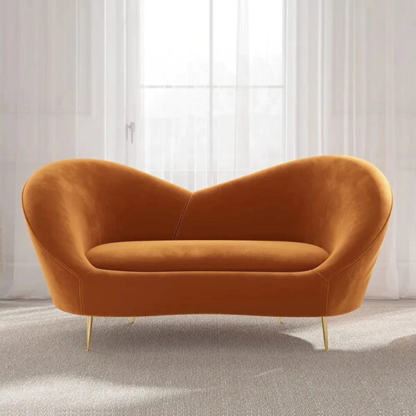 Fredrik Luxury Modern Velvet Upholstered Curved Sofa - A Crown Furniture