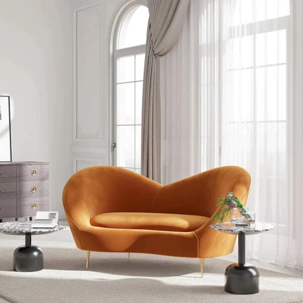 Fredrik Luxury Modern Velvet Upholstered Curved Sofa - A Crown Furniture