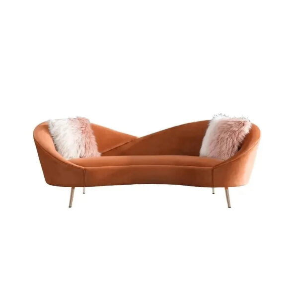 Fredrik Luxury Modern Velvet Upholstered Curved Sofa - A Crown Furniture