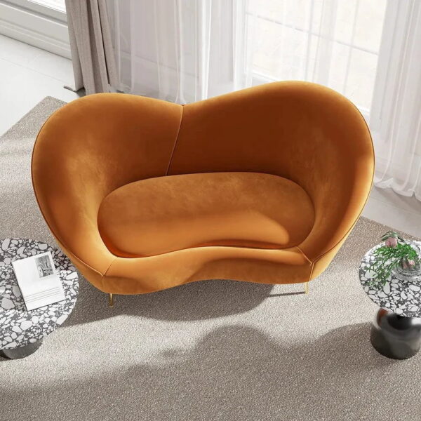 Fredrik Luxury Modern Velvet Upholstered Curved Sofa - A Crown Furniture