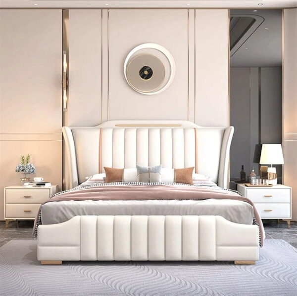 Clarion Luxury Upholstered Luxury Bed With Storage In Leatherette - A Crown Furniture