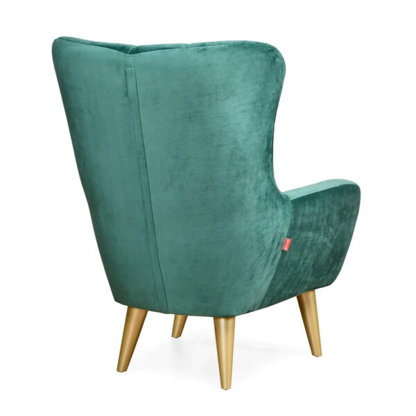 Pulsar Button-Tufted Wingback Chair In Green - A Crown Furniture