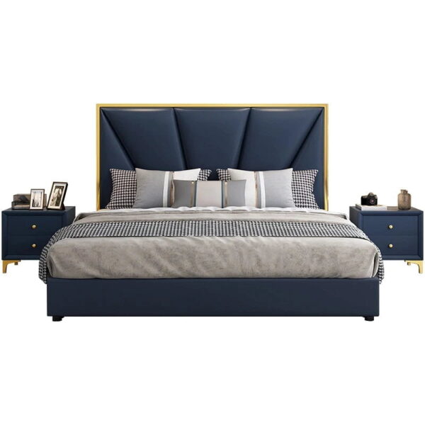 Leabaidh Luxury Upholstered Bed In Leatherette - A Crown Furniture