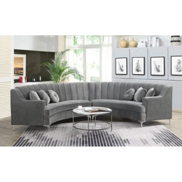 Choise Round Modern Suede Sectional Sofa - A Crown Furniture