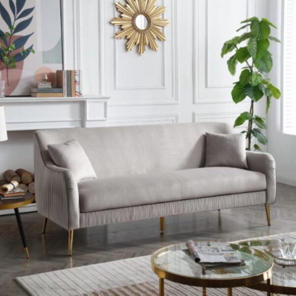 Musik Straight Line Sofa Set In Grey - A Crown Furniture