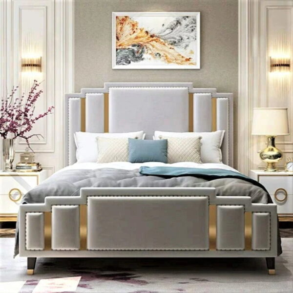 Ouachita Upholstered Bed In Leatherette - A Crown Furniture