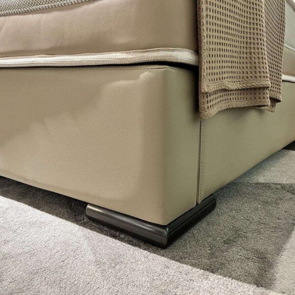 Cruinn Upholstered Bed In Beige Leatherette - A Crown Furniture