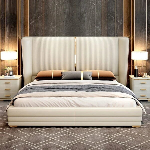 Ostgipfel Luxury Upholstered Bed In Suede - A Crown Furniture