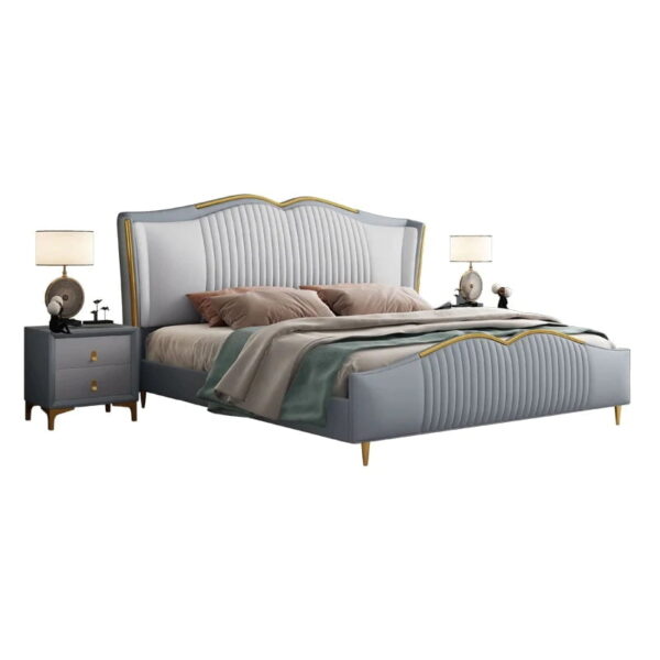 Bruach Luxury Upholstered Bed In Suede - A Crown Furniture