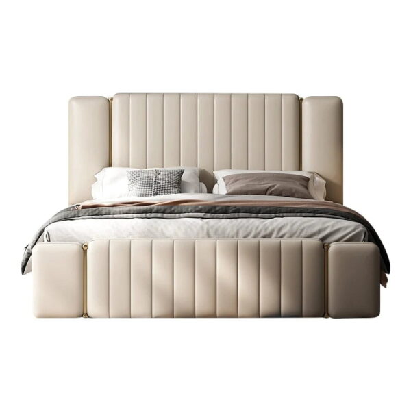 Bhriocain Upholstered Bed In Suede - A Crown Furniture