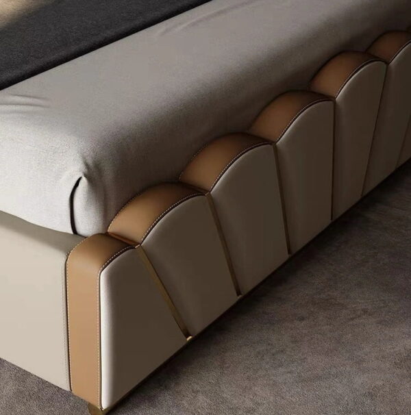 Paragon Premium Upholstered Bed In Suede - A Crown Furniture