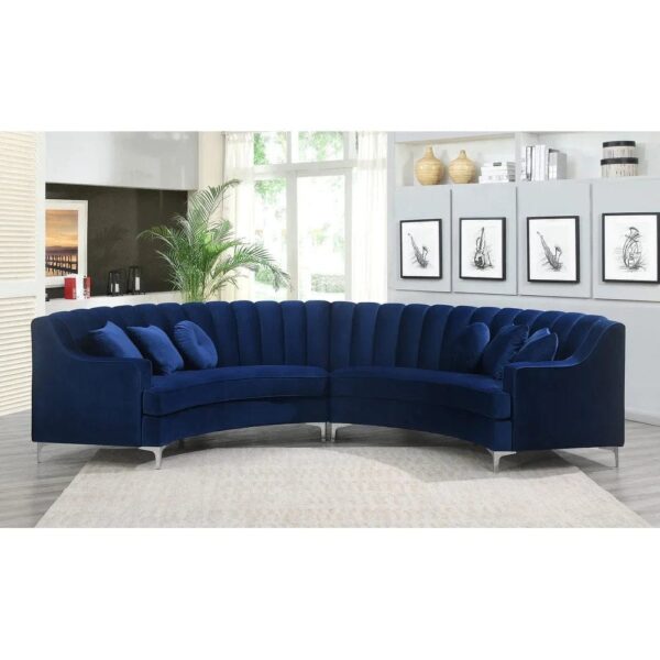 Choise Round Modern Suede Sectional Sofa - A Crown Furniture