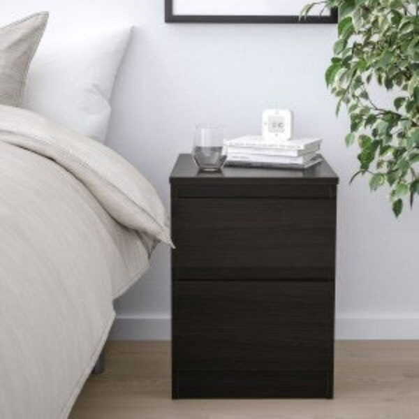 Mongioia Engineered Wood Wenge Finish Bedside Table - A Crown Furniture