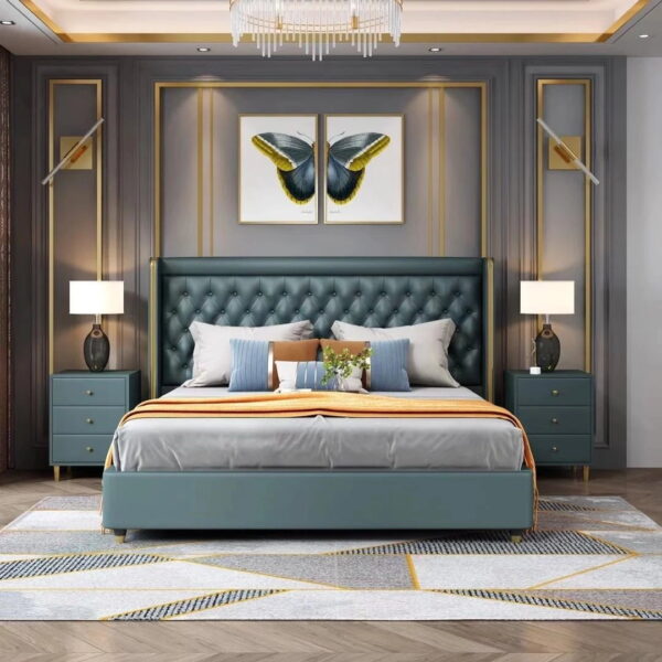 Warrior Up Upholstered Luxury Bed With Storage In Leatherette - A Crown Furniture