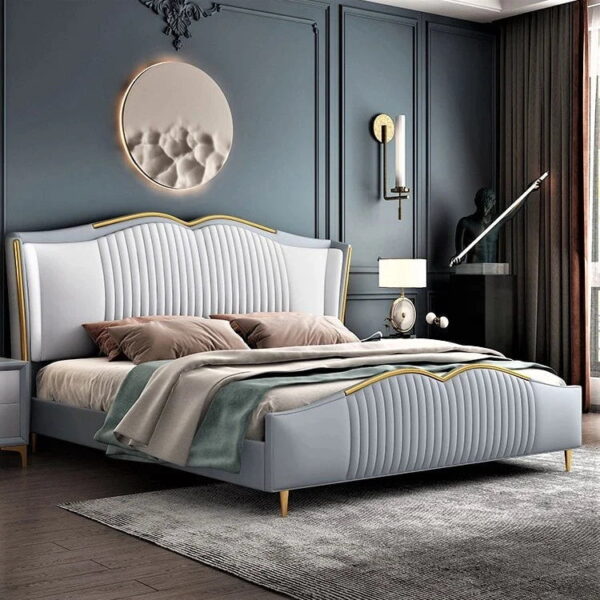 Bruach Luxury Upholstered Bed In Suede - A Crown Furniture