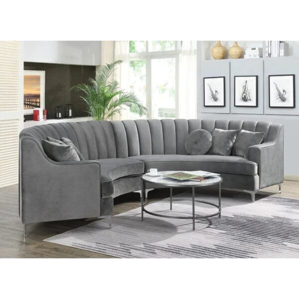 Choise Round Modern Suede Sectional Sofa - A Crown Furniture