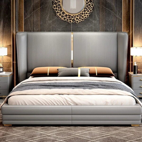 Ostgipfel Luxury Upholstered Bed In Suede - A Crown Furniture