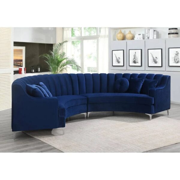 Choise Round Modern Suede Sectional Sofa - A Crown Furniture