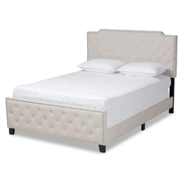 Astern Upholstered Without Storage Bed In Suede - A Crown Furniture