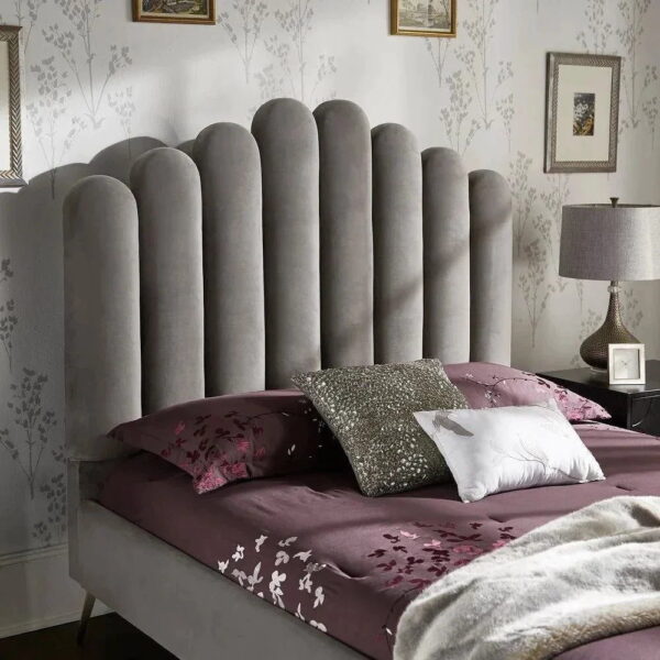 Tarmachan Quilted Bed Without Storage In Grey - A Crown Furniture