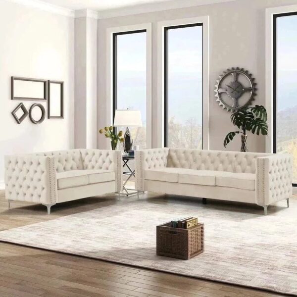 Non Chesterfield Sofa Set - A Crown Furniture