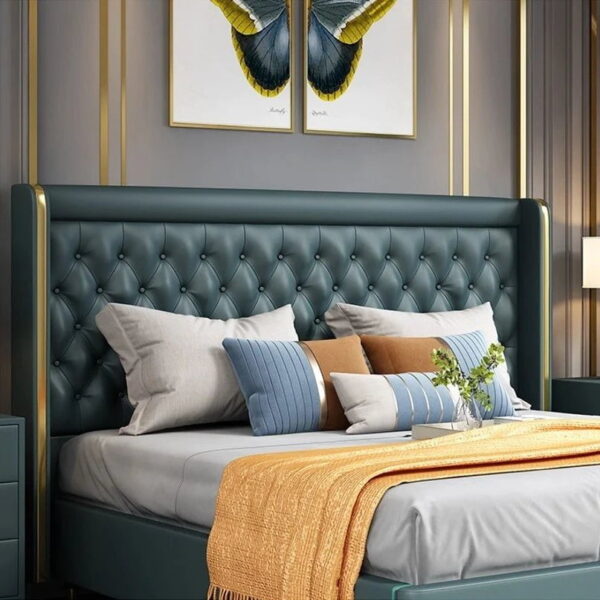 Warrior Up Upholstered Luxury Bed With Storage In Leatherette - A Crown Furniture