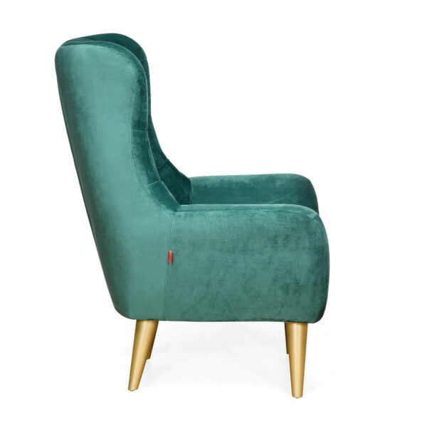 Pulsar Button-Tufted Wingback Chair In Green - A Crown Furniture