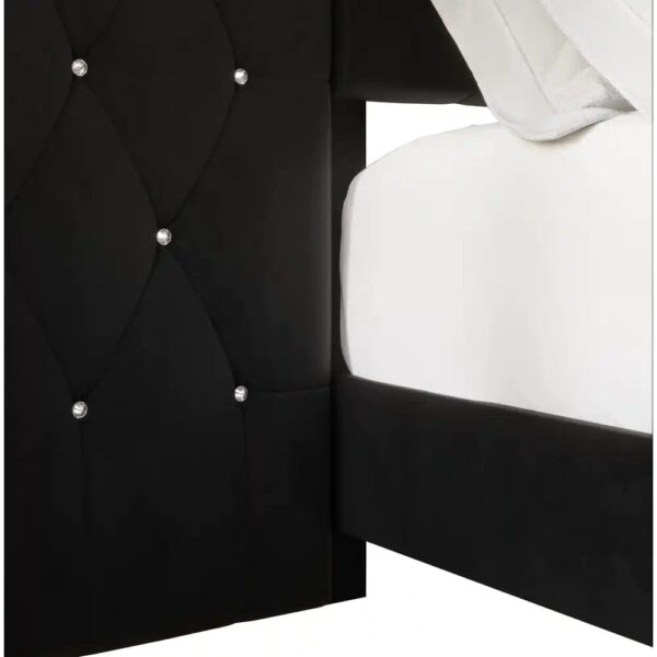 Larboard Luxury Upholstered Bed With Side Tables In Leatherette - A Crown Furniture