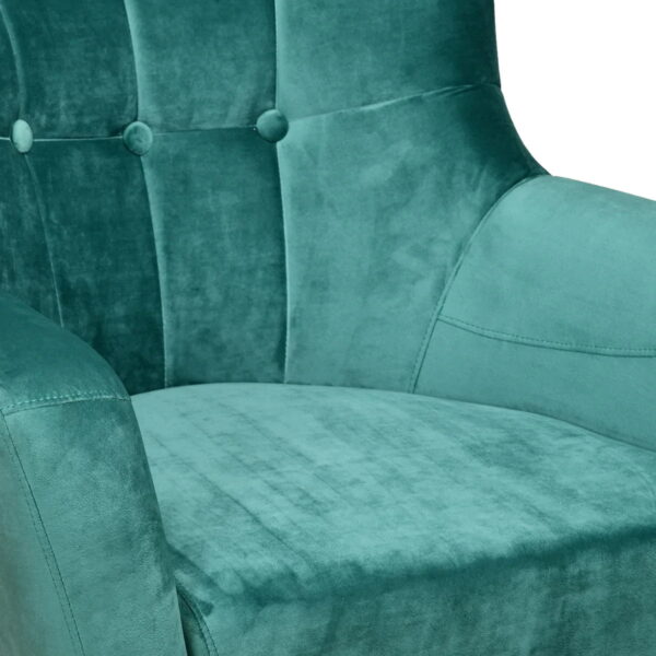 Pulsar Button-Tufted Wingback Chair In Green - A Crown Furniture